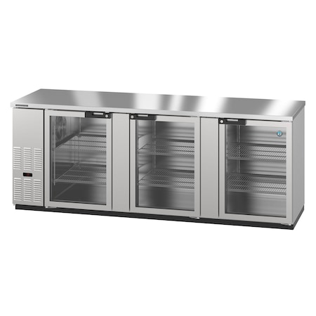 Hoshizaki Refrigerator, Three Section, Stainless Steel Back Bar Back Bar, Glass Doors,  BB95-G-S